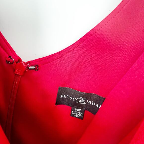 Betsy & Adam "Candace" Long V- Neck Hi Low Cascade Dress Plus Size 18W NWT - Picture 11 of 12